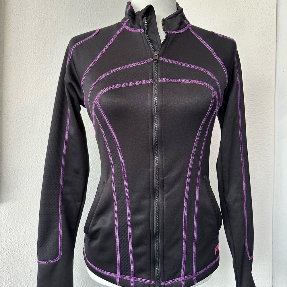 Women's Black and Purple Zip Up by Fila - Picture 4 of 17